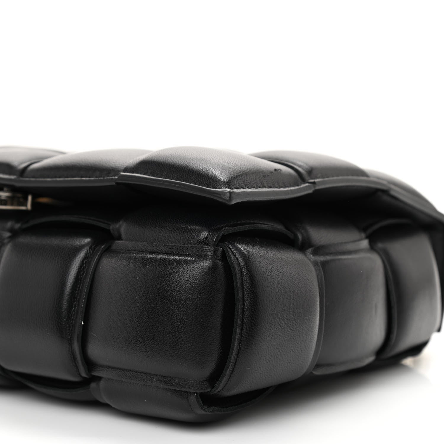 Bottega Veneta Lambskin Maxi Intreccio Padded Chain Cassette Crossbody Bag Black 8 of 9