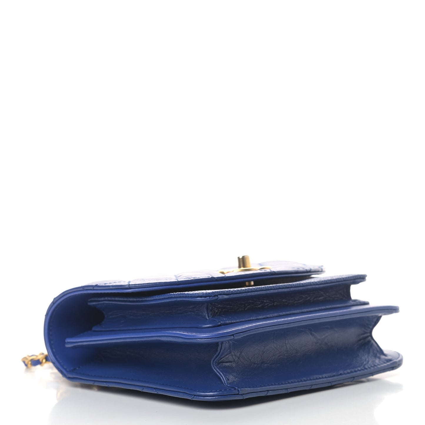 Calfskin Caviar Quilted Mini Chain Handle Flap Blue