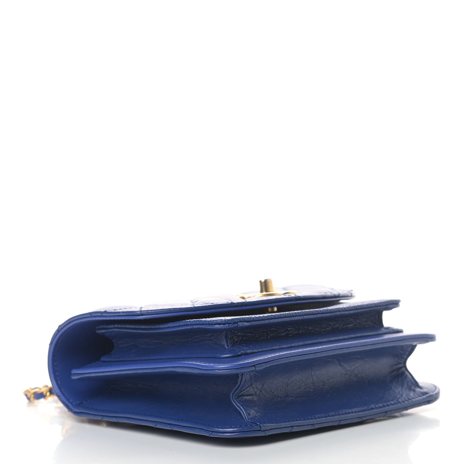 Chanel Calfskin Caviar Quilted Mini Chain Handle Flap Blue 3 of 7
