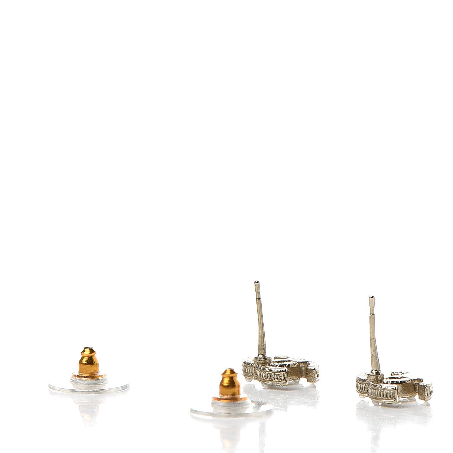 Crystal Pearl Mini CC Earrings Gold