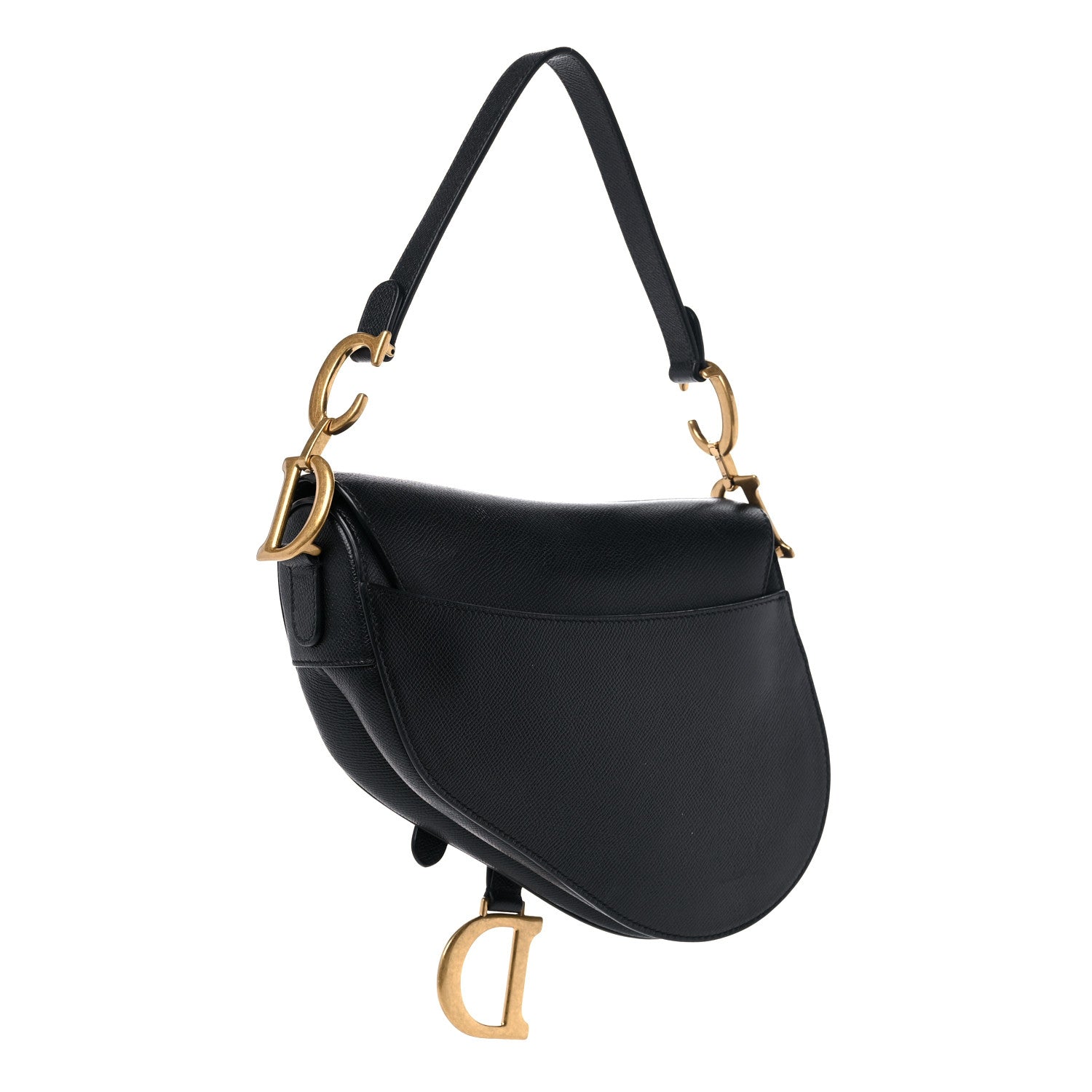 Christian Dior Grained Calfskin Saddle Bag Black 3 of 13