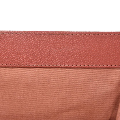 Chanel Caviar Quilted CC Large Clutch Coral 8 of 9