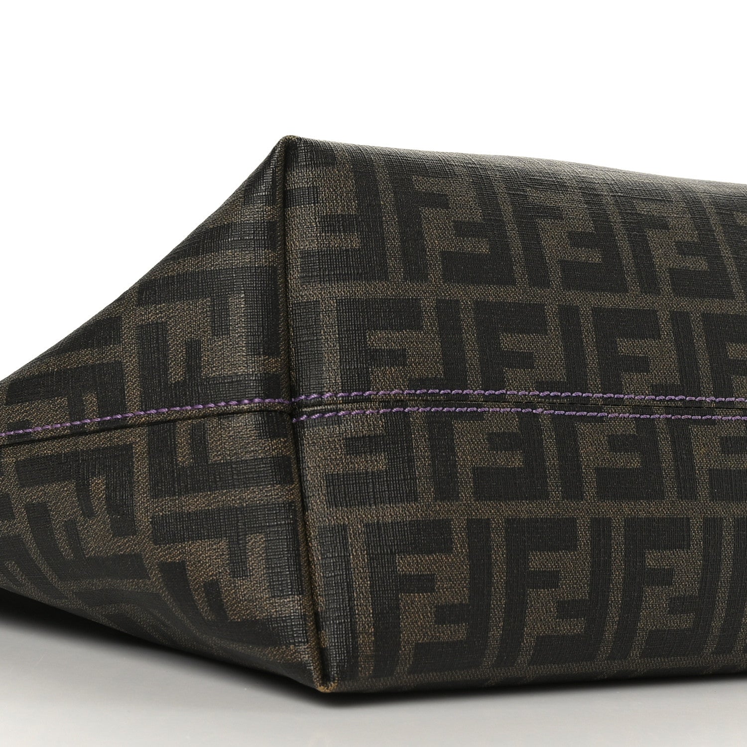 Fendi Zucca Spalmati Medium Roll Tote Tobacco Viola 8 of 9