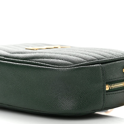 Saint Laurent Grain De Poudre Matelasse Monogram Mini Lou Camera Bag New Vert Fonce 10 of 11