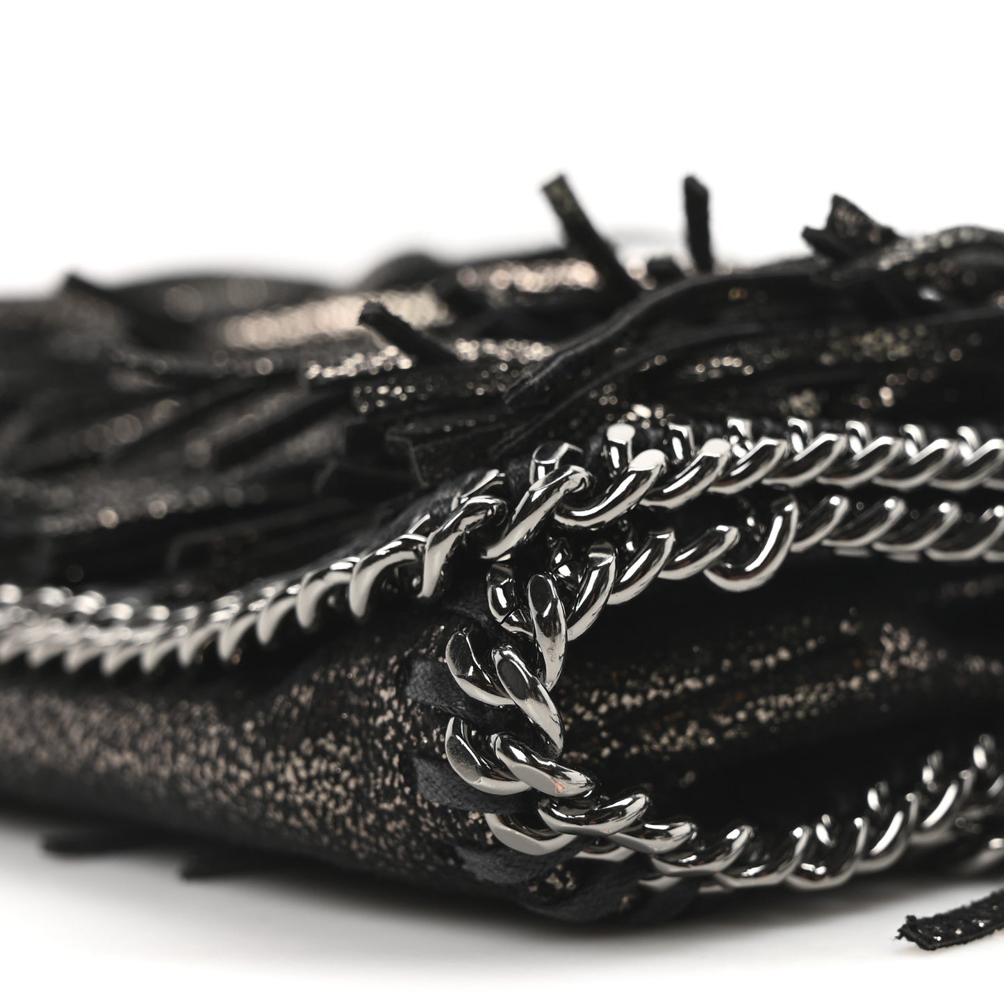 Shaggy Deer Fringe Flat Crossbody Black