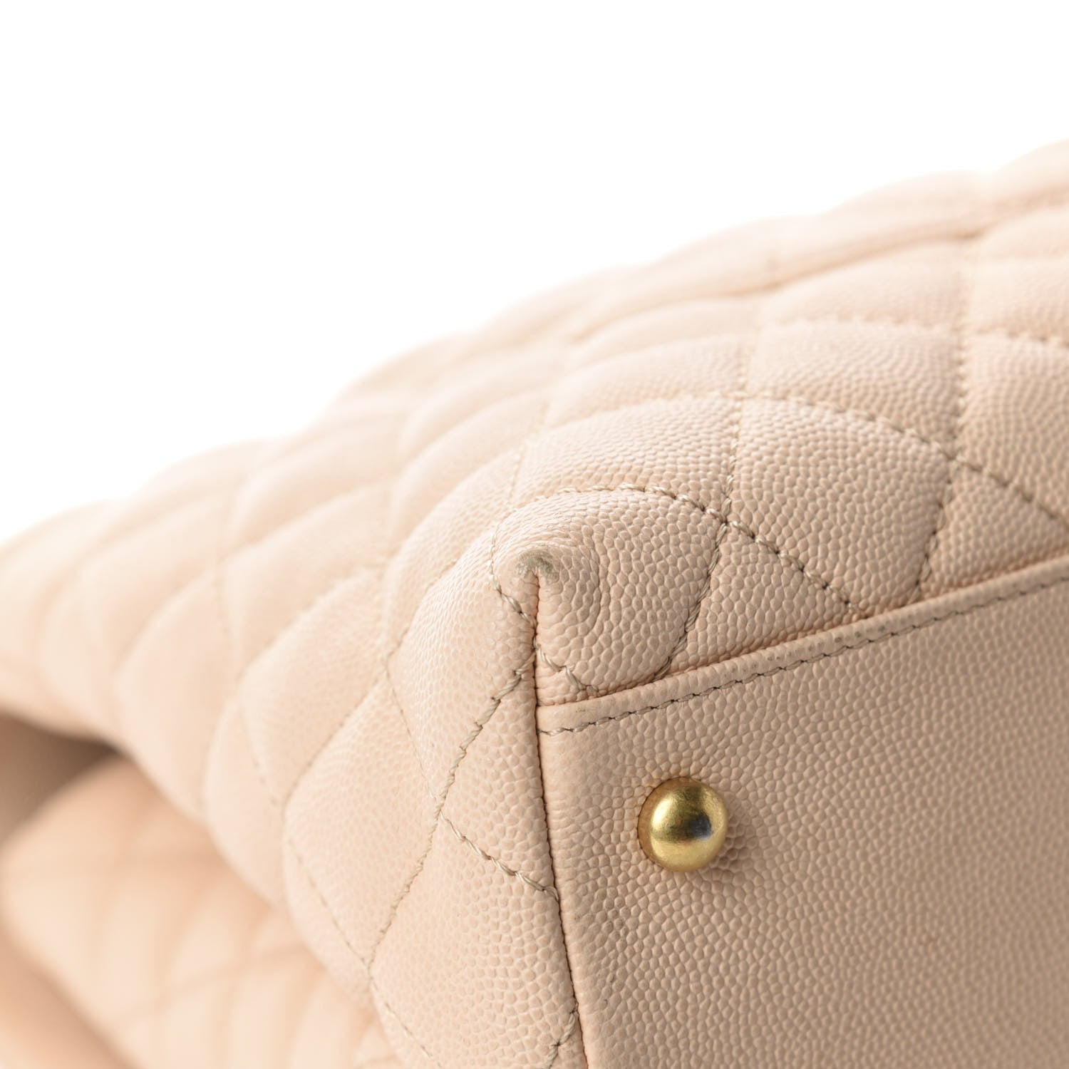 Chanel Caviar Quilted Medium Coco Handle Flap Beige 15 of 16