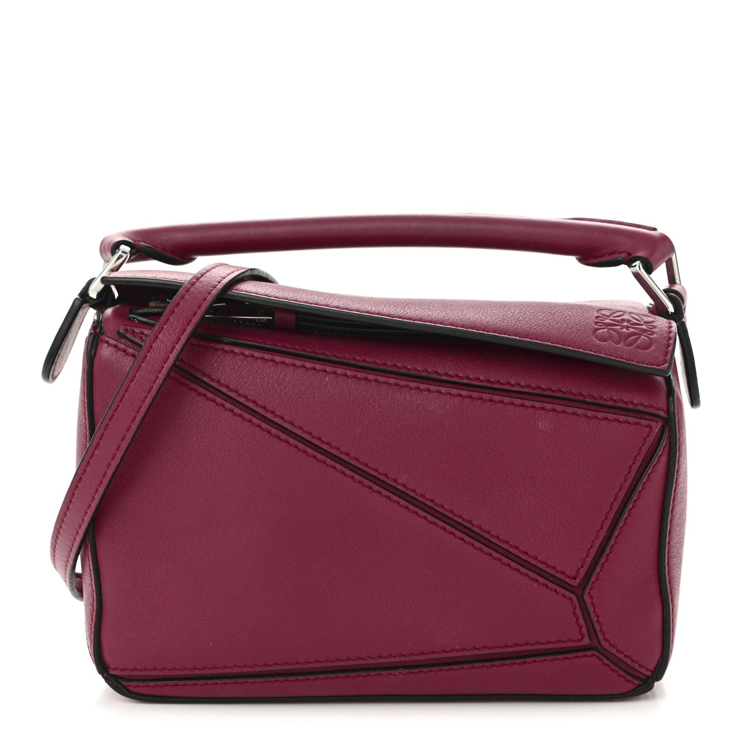 Calfskin Mini Puzzle Bag Raspberry