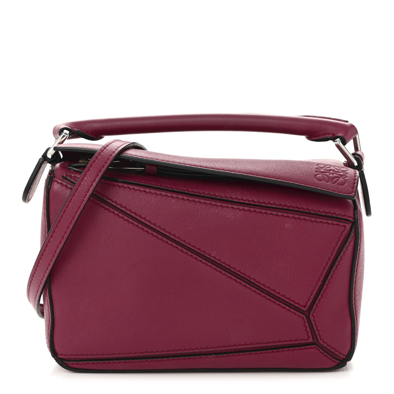 Loewe Calfskin Mini Puzzle Bag Raspberry 1 of 10