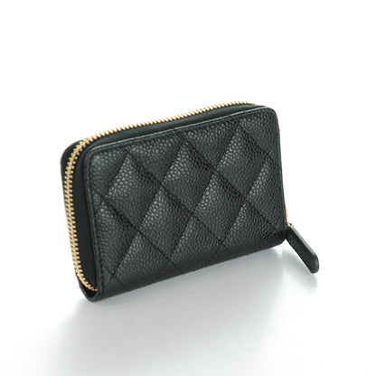 Chanel Caviar Quilted Zip Coin Purse Black 3 of 7