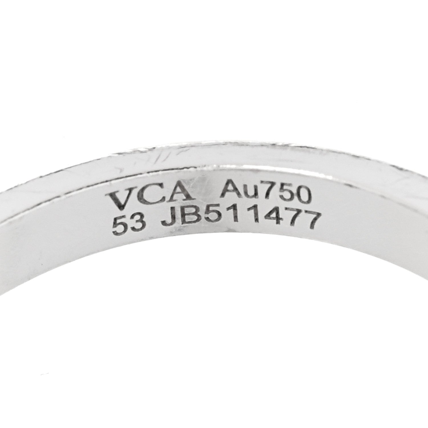 Van Cleef & Arpels 18K White Gold Diamond Mother of Pearl Vintage Alhambra Ring 53 6.5 4 of 5