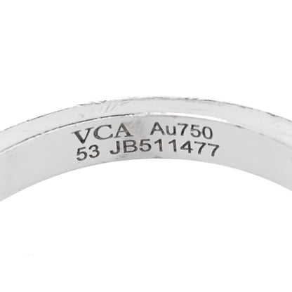 Van Cleef & Arpels 18K White Gold Diamond Mother of Pearl Vintage Alhambra Ring 53 6.5 4 of 5