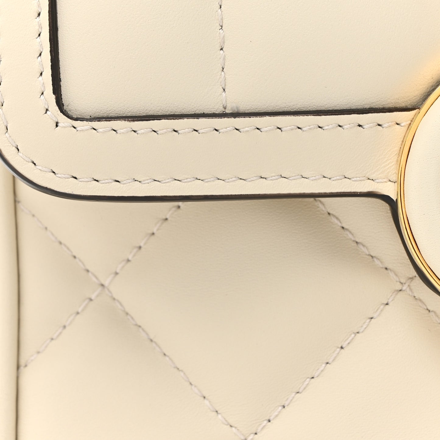 Calfskin Quilted Small Deco Shoulder Bag Mystic White