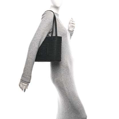 Loewe Raffia Square Small Basket Tote Bag Black 2 of 13