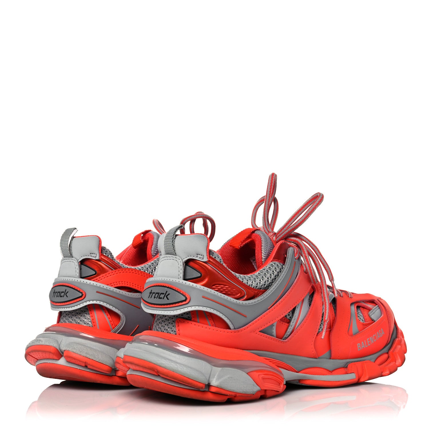 Balenciaga Mesh Nylon Mens Track Sneakers 42 Orange Slate Grey 4 of 11