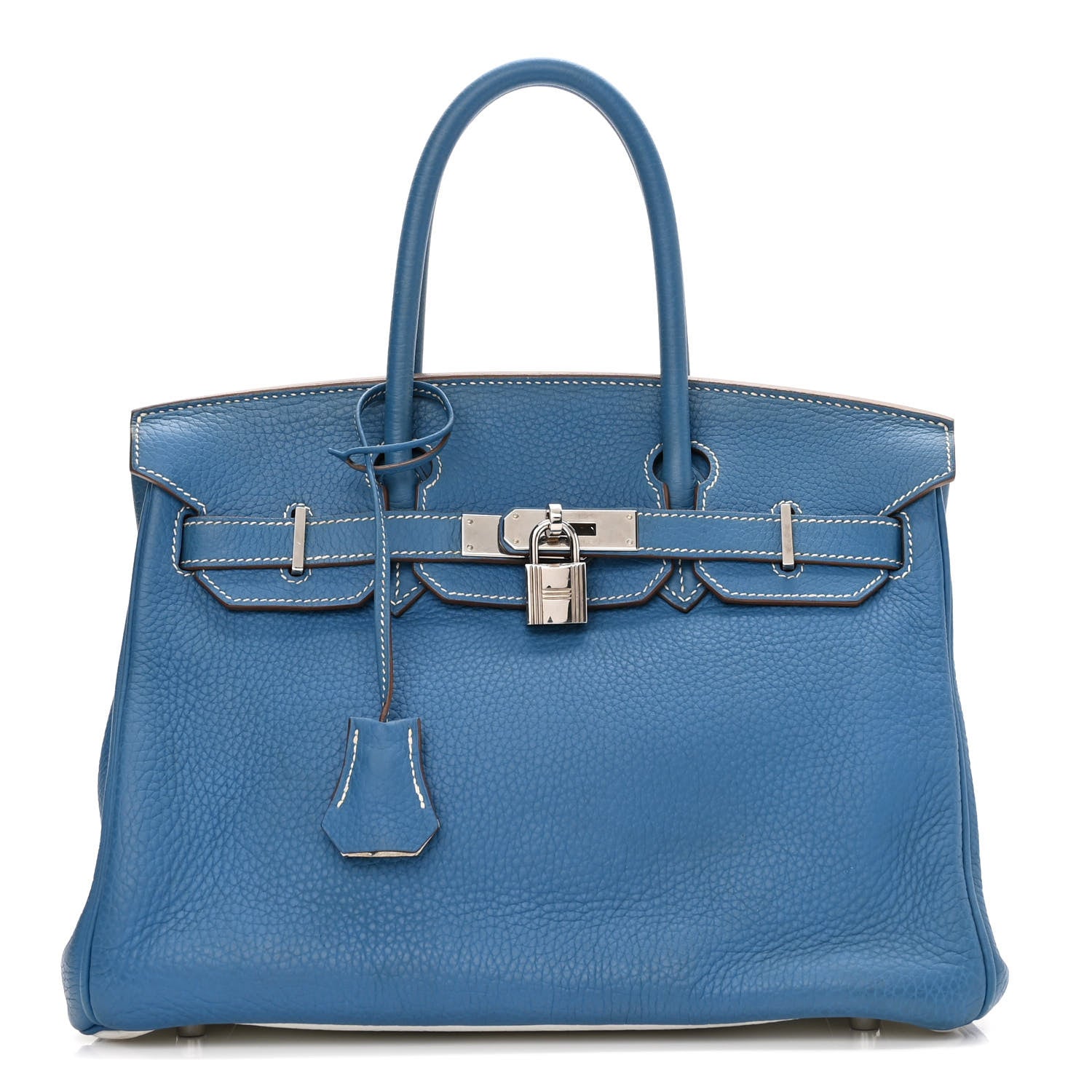 Hermes Taurillon Clemence Eclat Birkin 30 Mykonos White 1 of 19