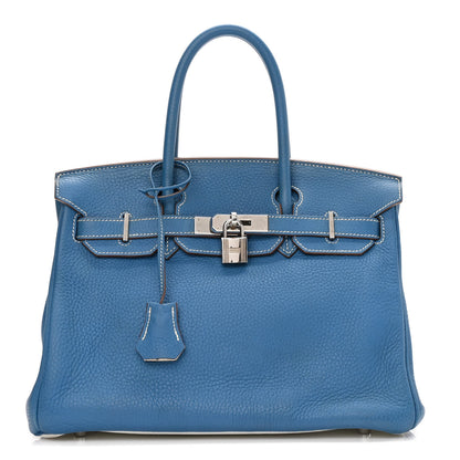 Hermes Taurillon Clemence Eclat Birkin 30 Mykonos White 1 of 19