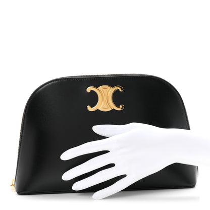 Celine Shiny Calfskin Triomphe Clutch Pouch Black 2 of 7