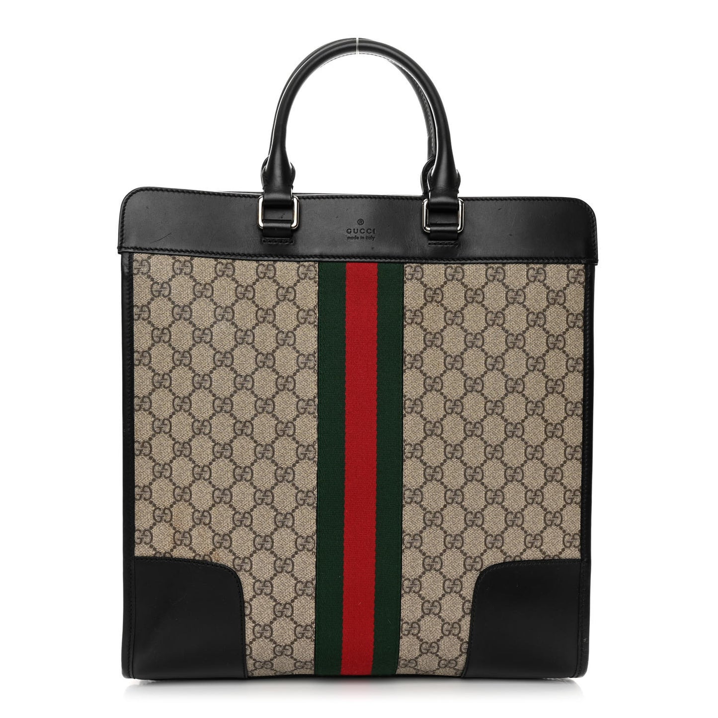 GG Supreme Monogram Vintage Web Large Tote Bag Black
