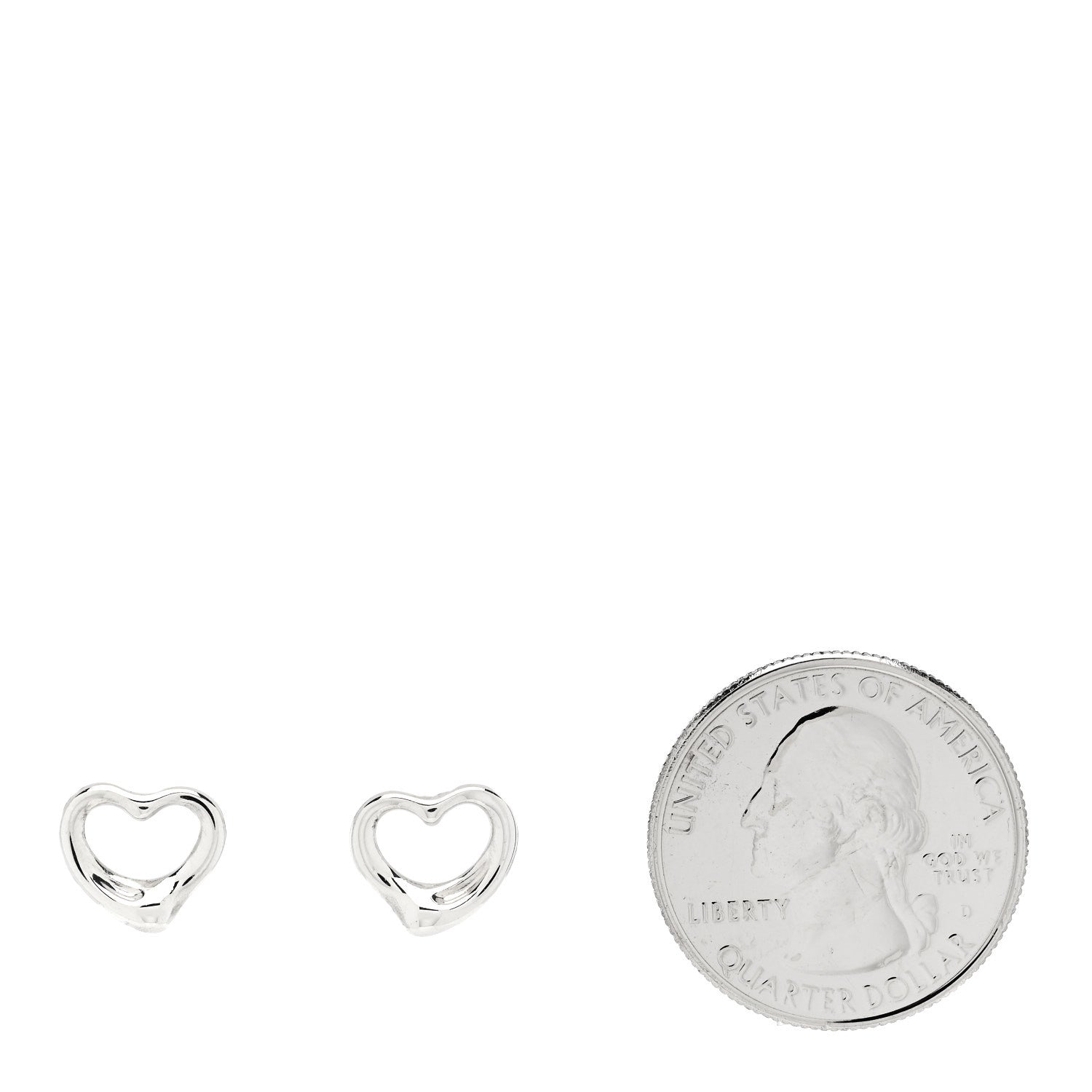 Tiffany Sterling Silver Elsa Peretti 11mm Open Heart Earrings 2 of 4