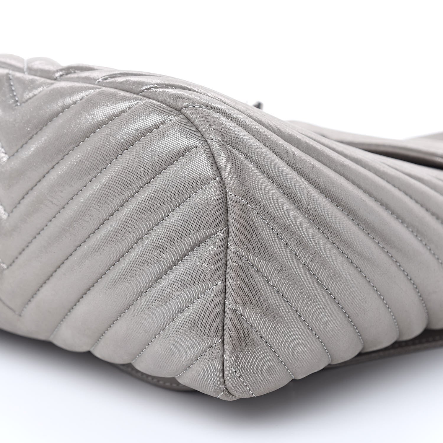 Chanel Metallic Calfskin Chevron Quilted Small Urban Spirit Backpack Silver 9 of 14