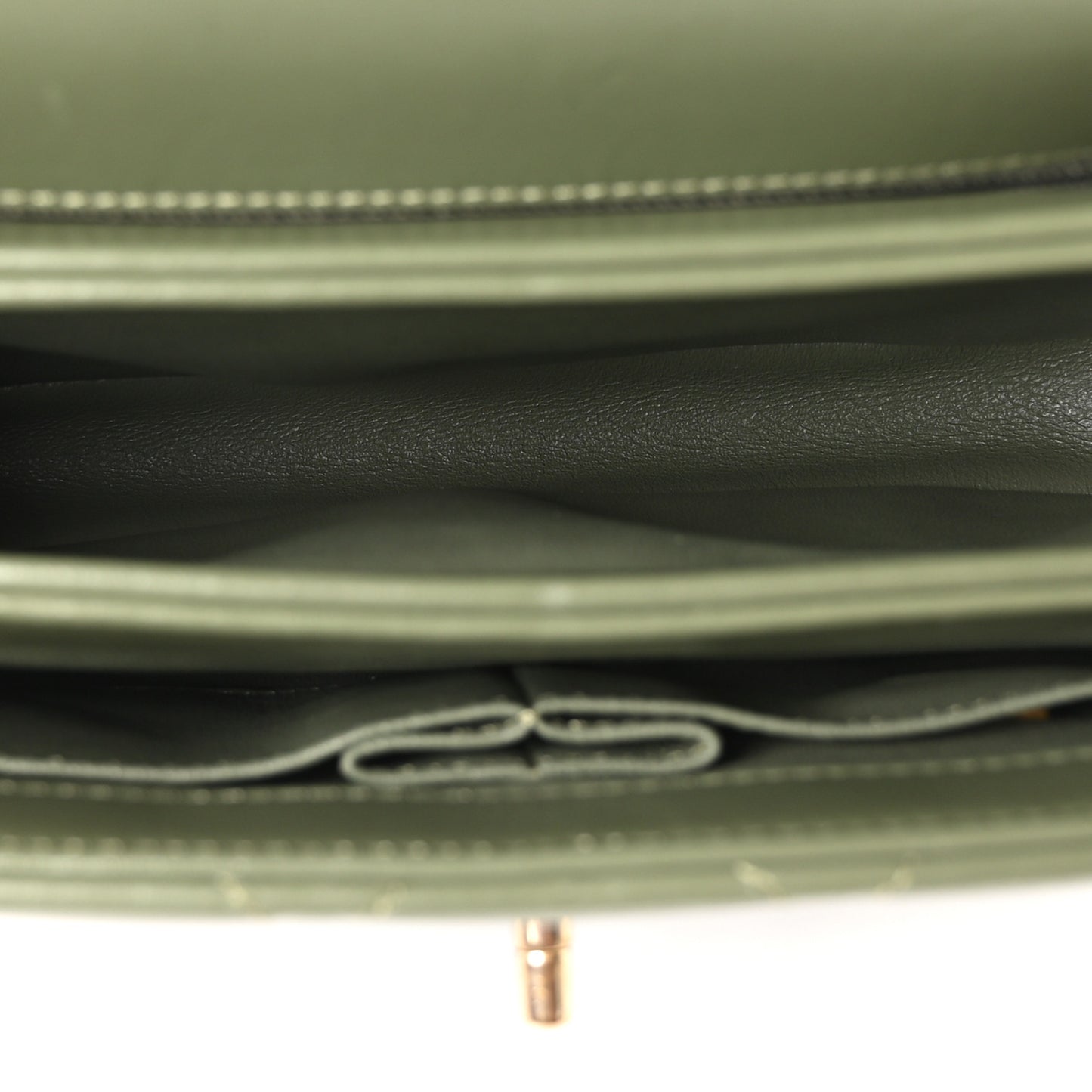 Lambskin Quilted Small Trendy CC Flap Dual Handle Bag Green