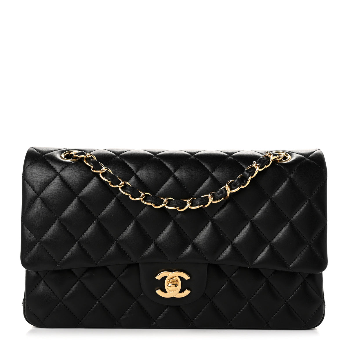 Chanel Lambskin Quilted Medium Double Flap Black 1 of 10