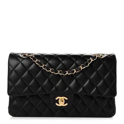 Chanel Lambskin Quilted Medium Double Flap Black 1 of 10