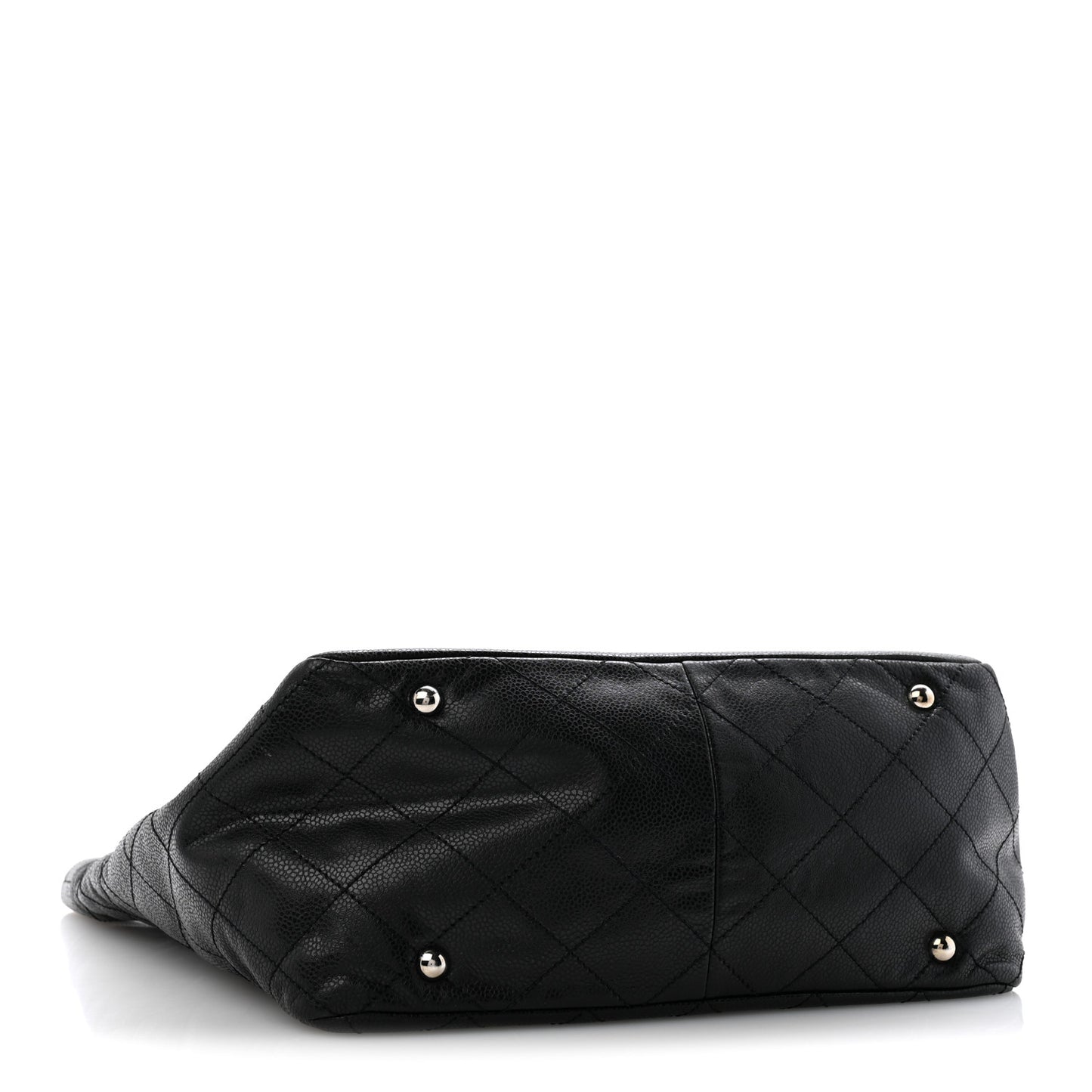 Soft Caviar Large Timeless CC Shopping Tote Black