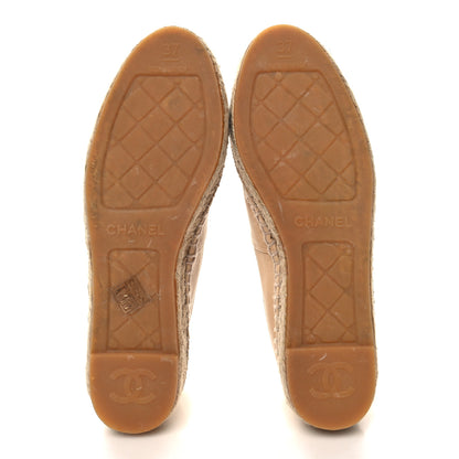 Chanel Lambskin CC Espadrilles 37 Beige Black 5 of 10