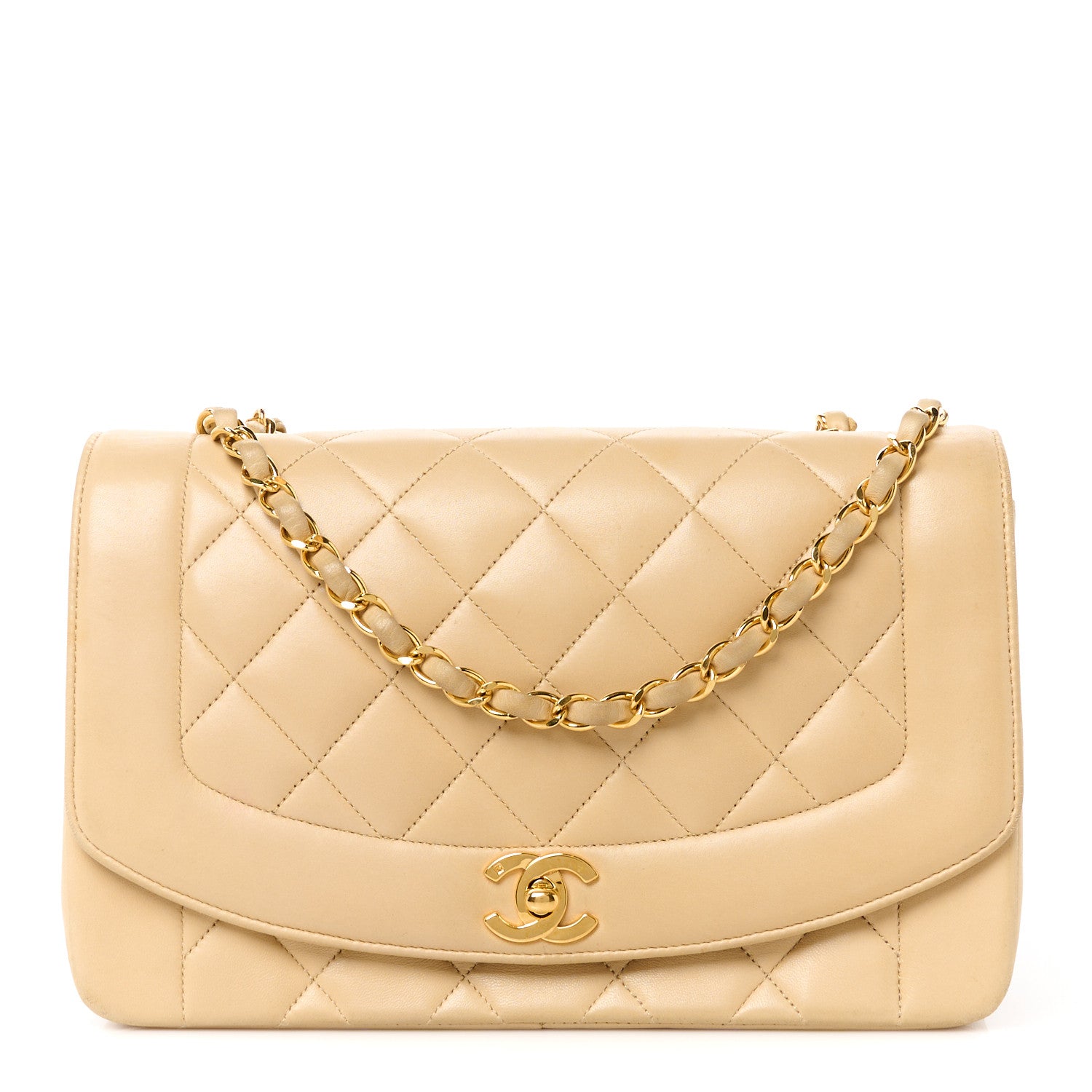 Chanel Lambskin Quilted Medium Single Flap Beige 1 of 13