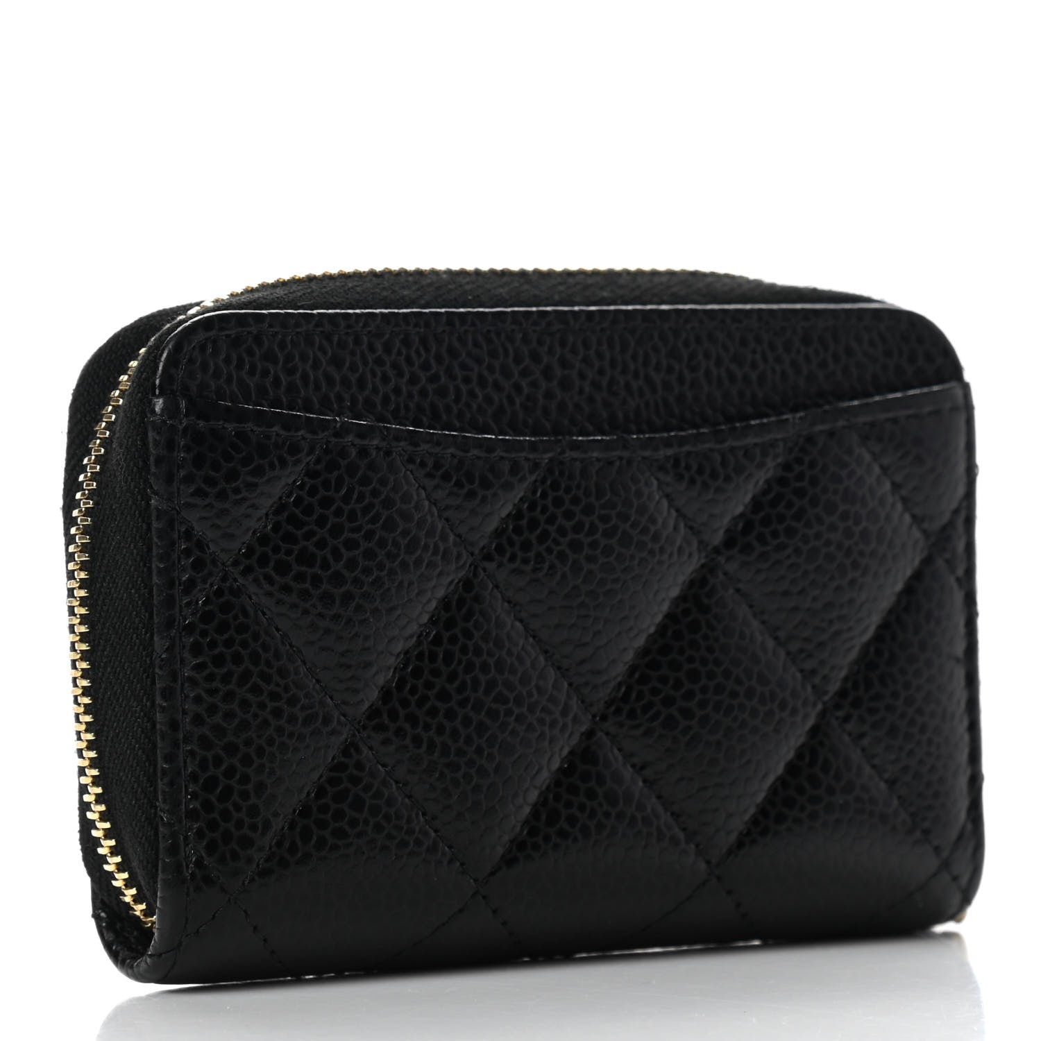 Chanel Caviar Quilted Zip Coin Purse Black 3 of 7