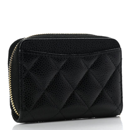 Chanel Caviar Quilted Zip Coin Purse Black 3 of 7
