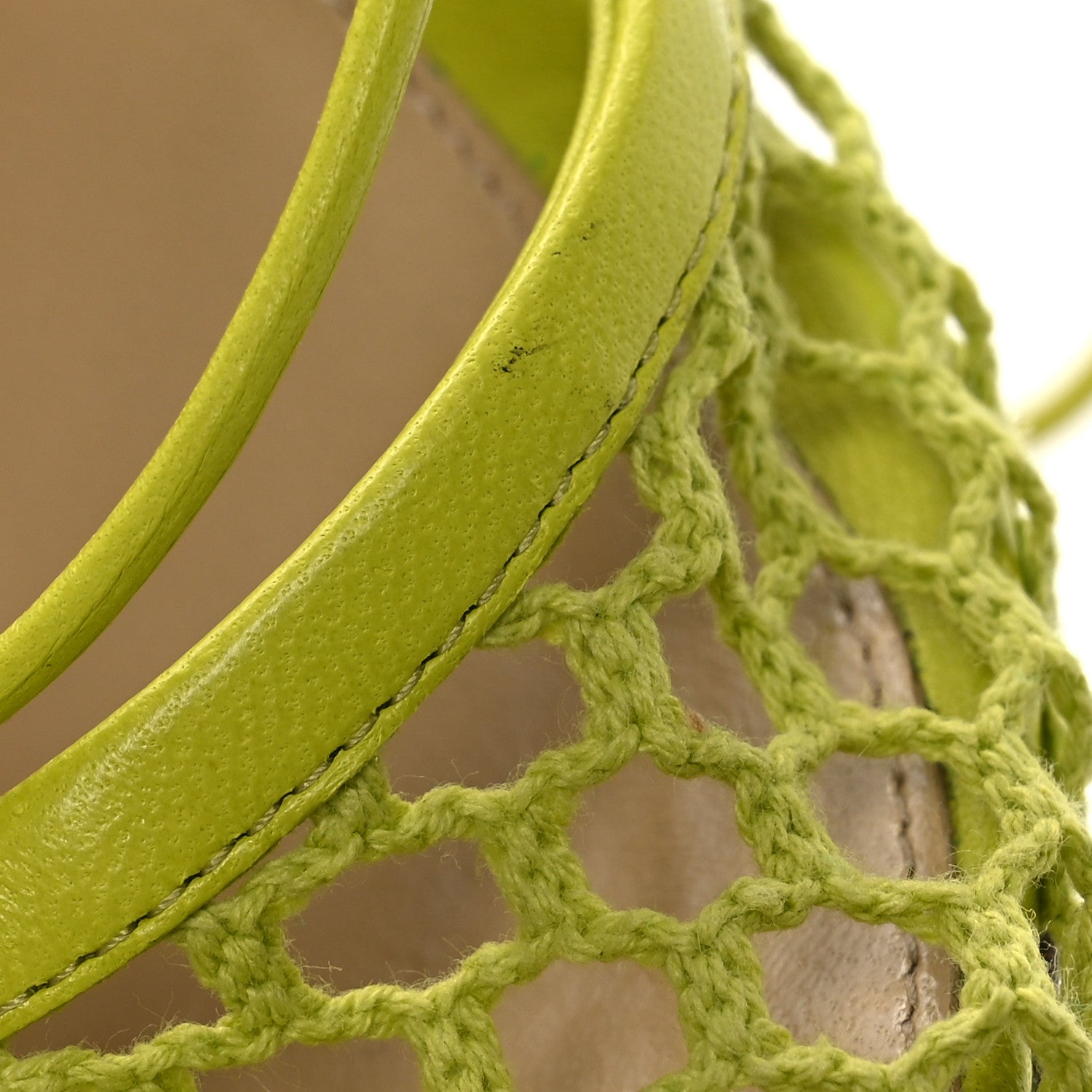 Bottega Veneta Mesh Nappa Stretch Ankle Tie Sandals 39 Kiwi 11 of 15