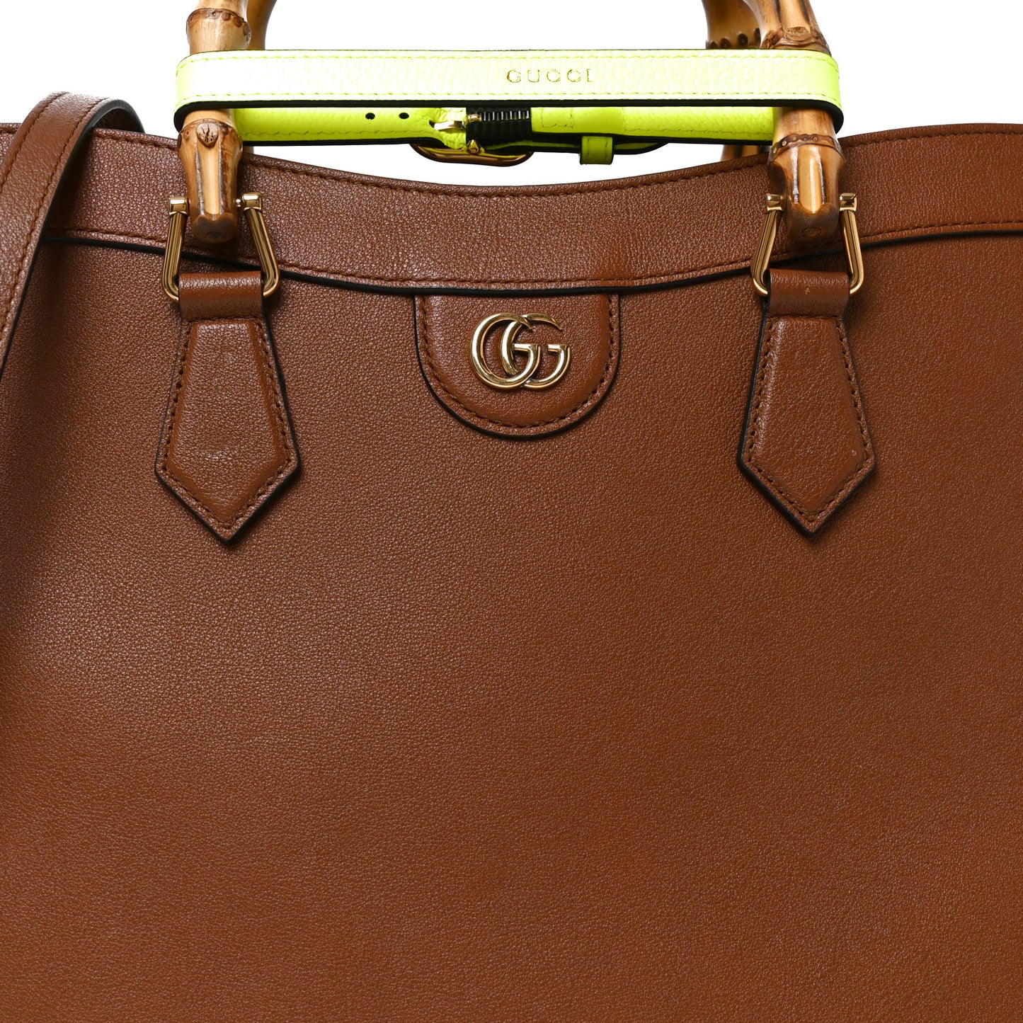 Wonka Grain Calfskin Medium Diana Tote Bag Cuir Yellow Fluo