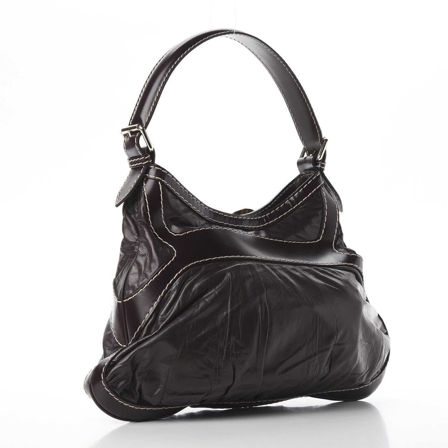Gucci Calfskin Queen Bow Hobo Brown 3 of 10