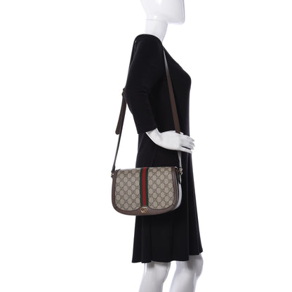 Gucci GG Supreme Monogram Web Small Ophidia Flap Messenger Bag Brown 2 of 15