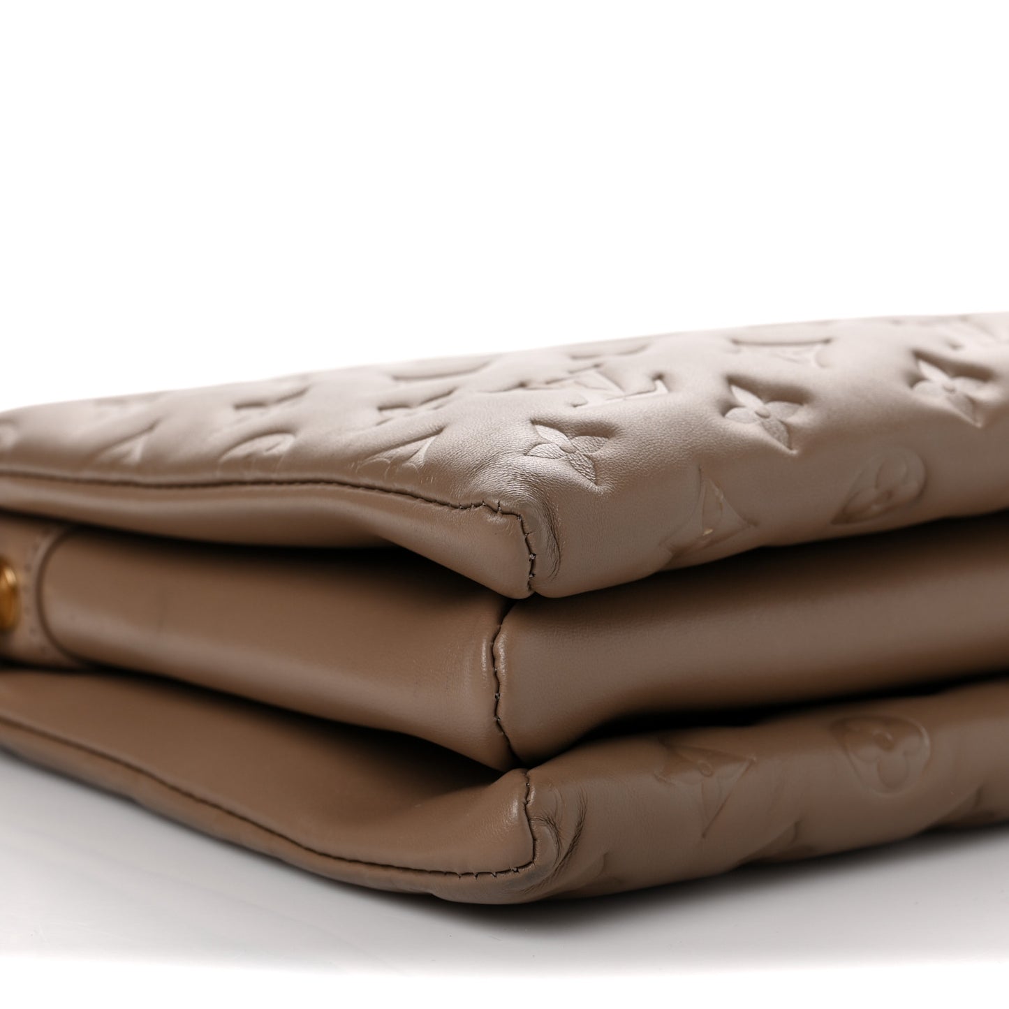 Lambskin Embossed Monogram Coussin PM Taupe