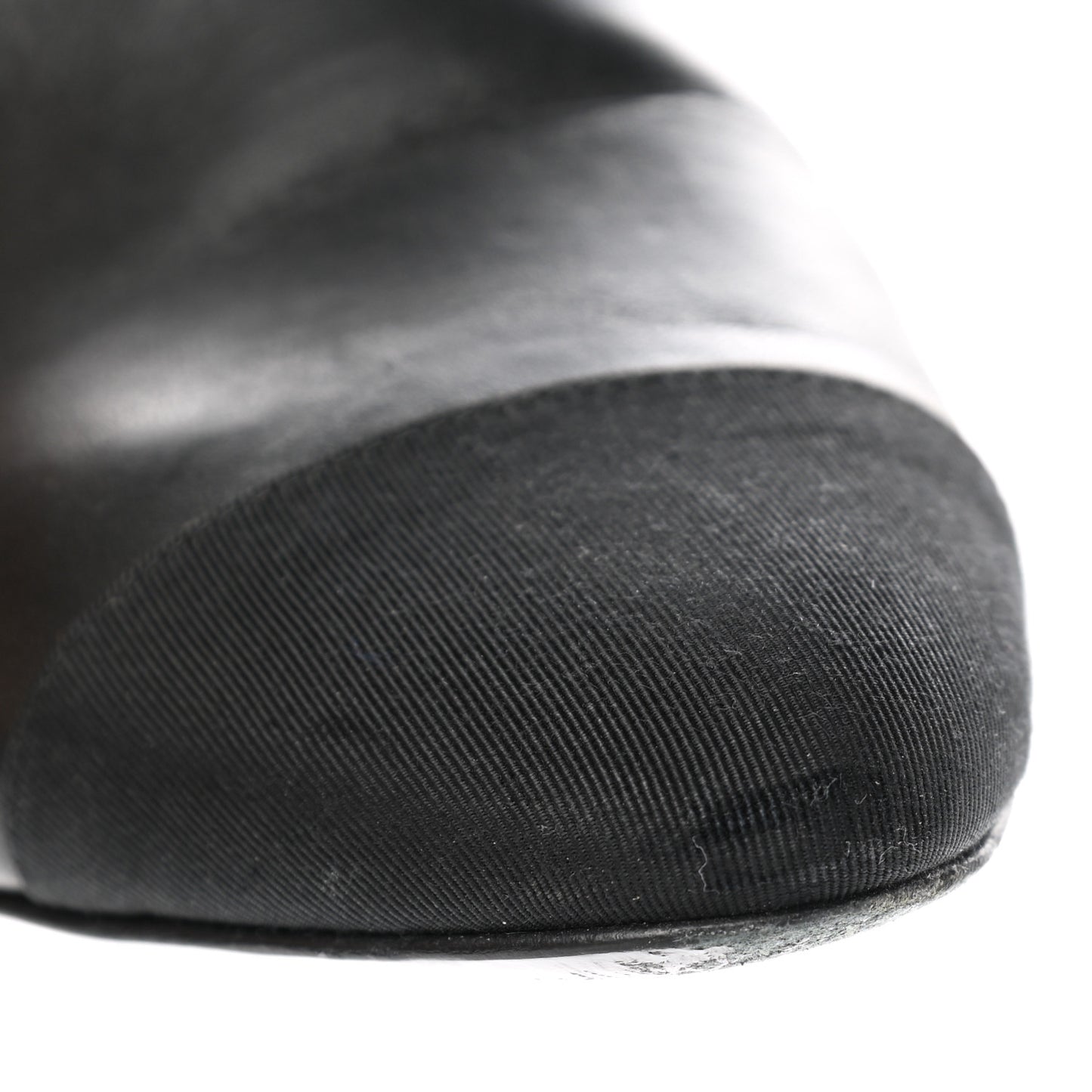 Lambskin Grosgrain Cap Toe CC Mules 39.5 Black