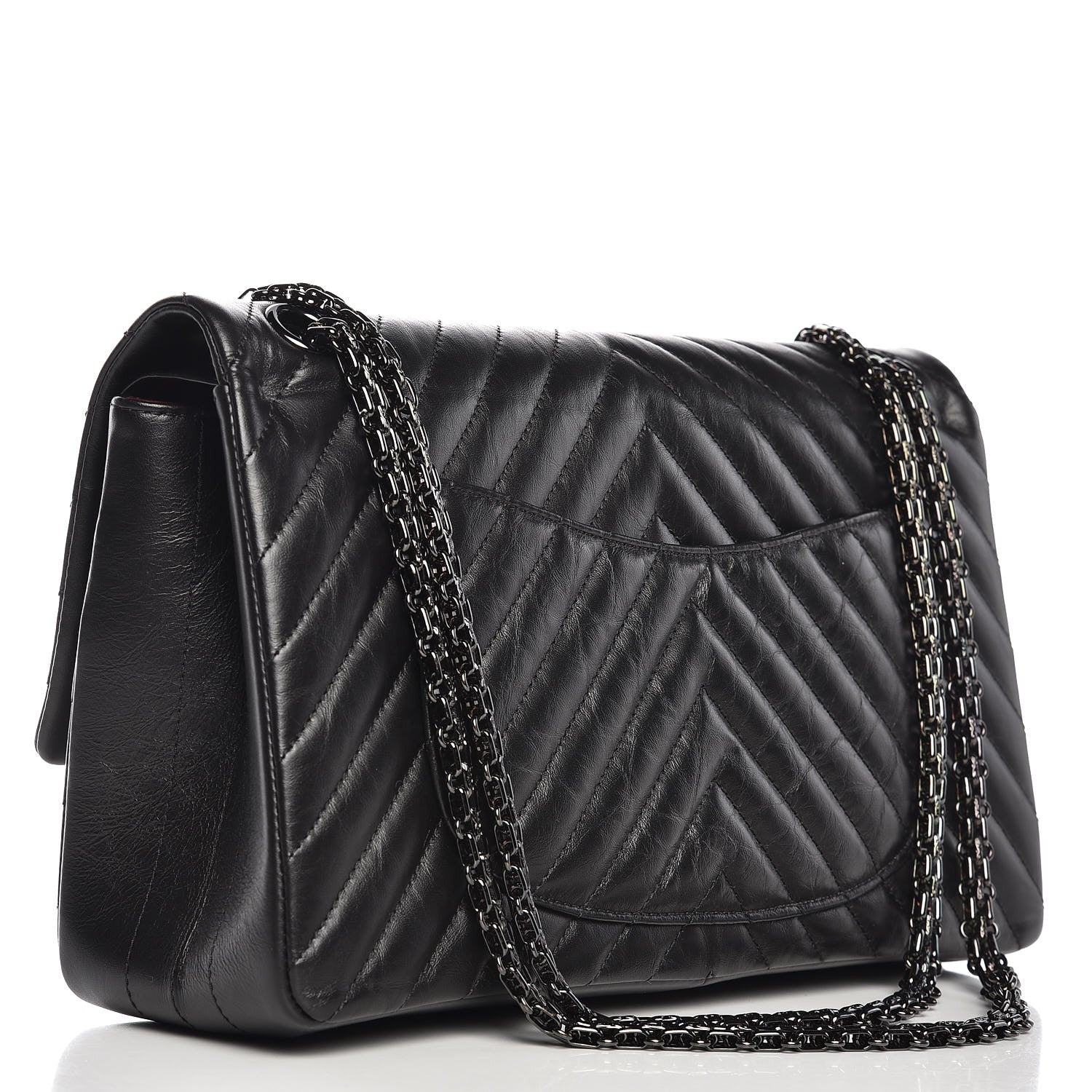 Chanel Aged Calfskin Chevron Quilted 2.55 Reissue 226 So Black 3 of 8