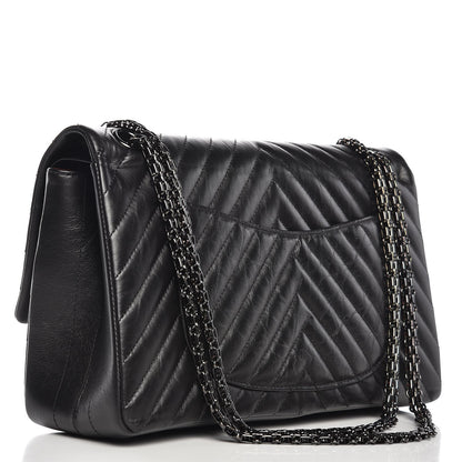 Chanel Aged Calfskin Chevron Quilted 2.55 Reissue 226 So Black 3 of 8