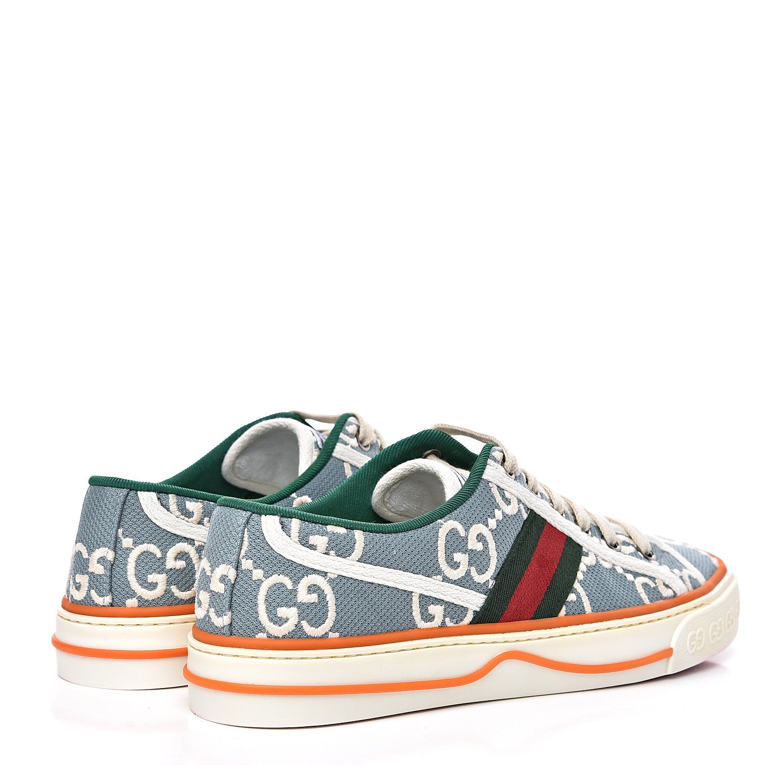 Gucci Cotton GG Monogram Web Womens 1977 Tennis Sneakers 38 Philod Ivory Mystic White 4 of 8