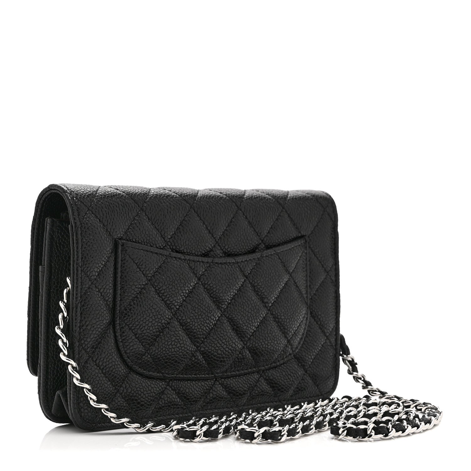 Chanel Caviar Quilted CC Turnlock Wallet On Chain WOC Black 3 of 11