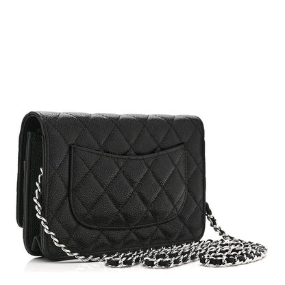 Chanel Caviar Quilted CC Turnlock Wallet On Chain WOC Black 3 of 11