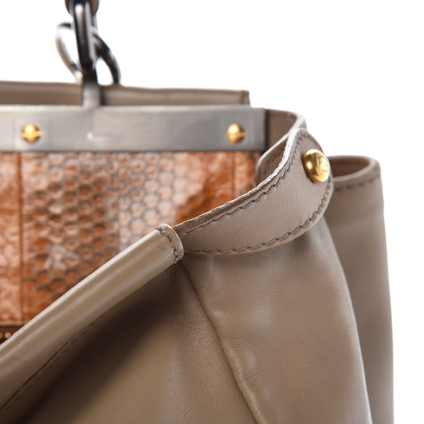 Vitello Saddle Ayers Large Peekaboo Iconic Satchel Argilla Saddle