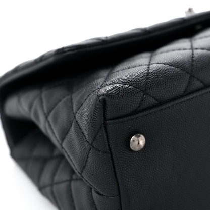 Chanel Caviar Lizard Embossed Quilted Small Coco Handle Flap Black 7 of 15