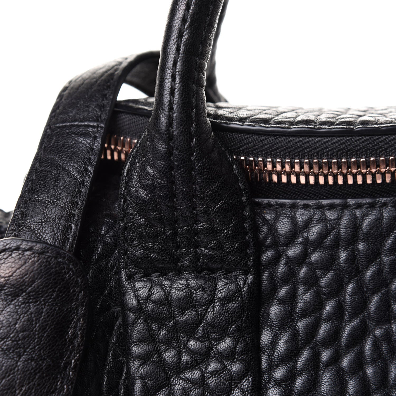 Alexander Wang Pebbled Lambskin Mini Rockie Black Rose Gold Hardware 8 of 12