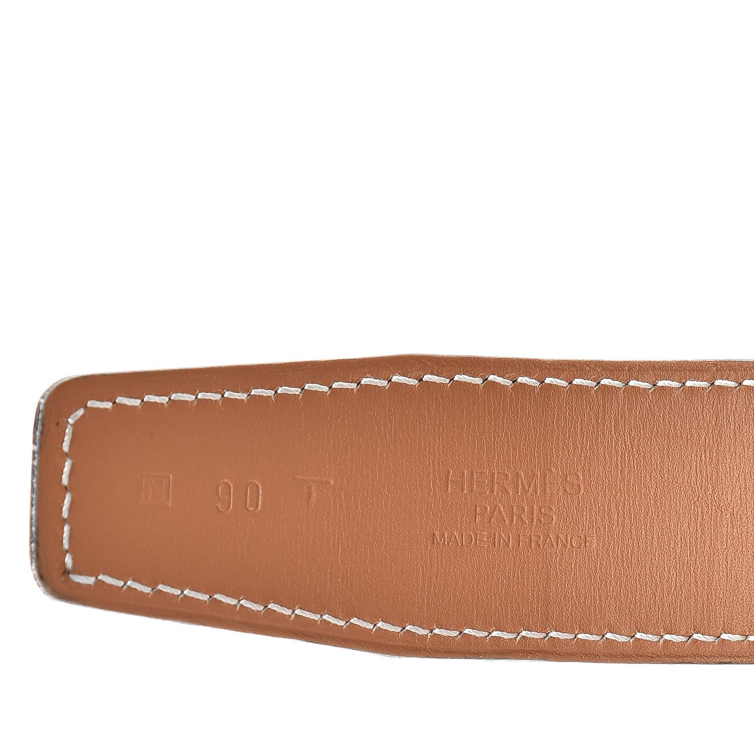 Hermes Epsom Strie 32mm H Belt 90 White 4 of 8