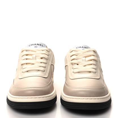 Chanel Printed Calfskin Womens CC Logo Sneakers 40.5 Beige 2 of 9