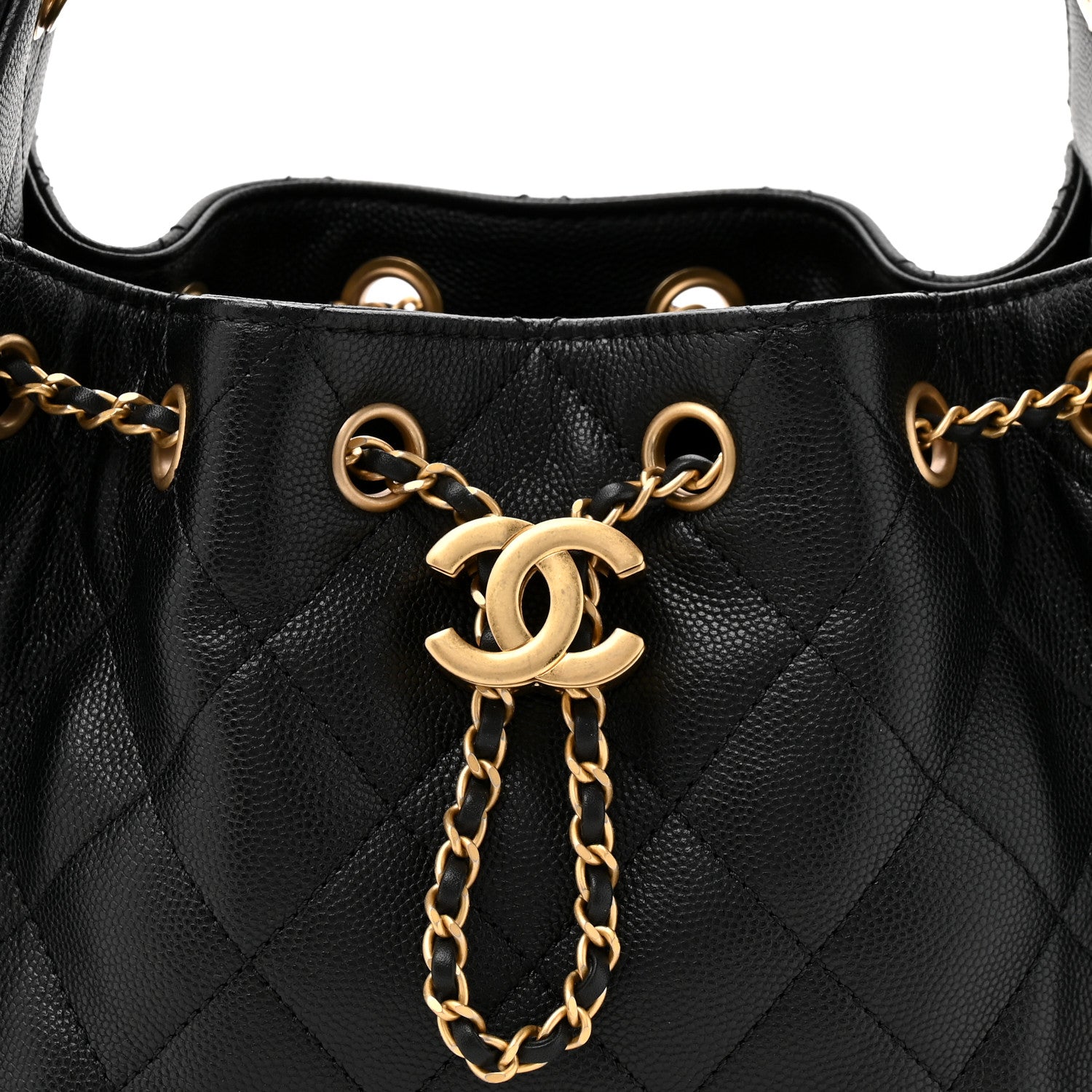 Chanel Caviar Quilted Mini Chanel 25 Handbag Black 7 of 9