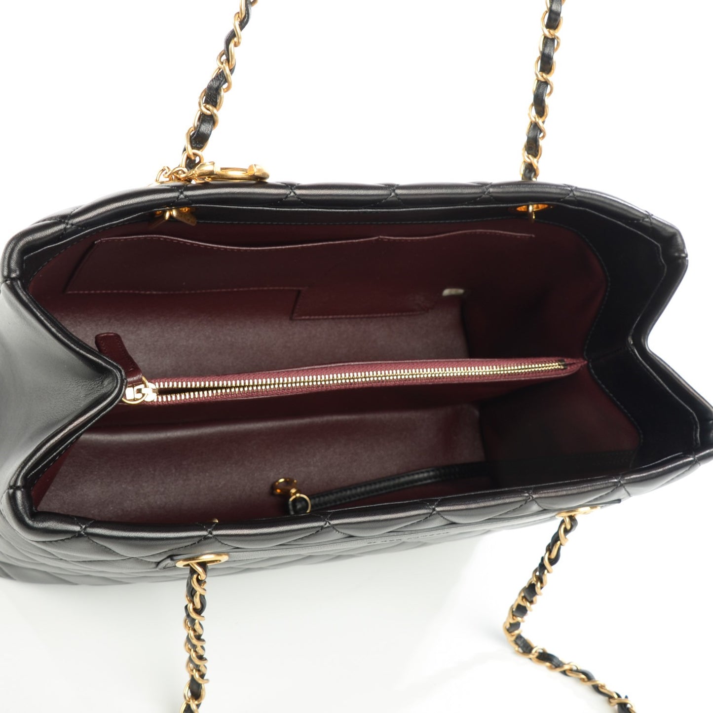 Lambskin Quilted Trendy CC Tote Black